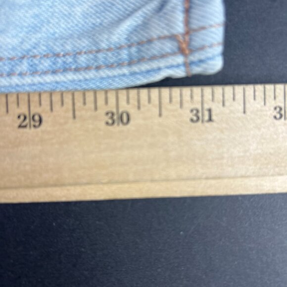 American Eagle Jean Women 32x31* Highest Rise Baggy Straight Blue Denim Tag 10 R - Picture 12 of 16